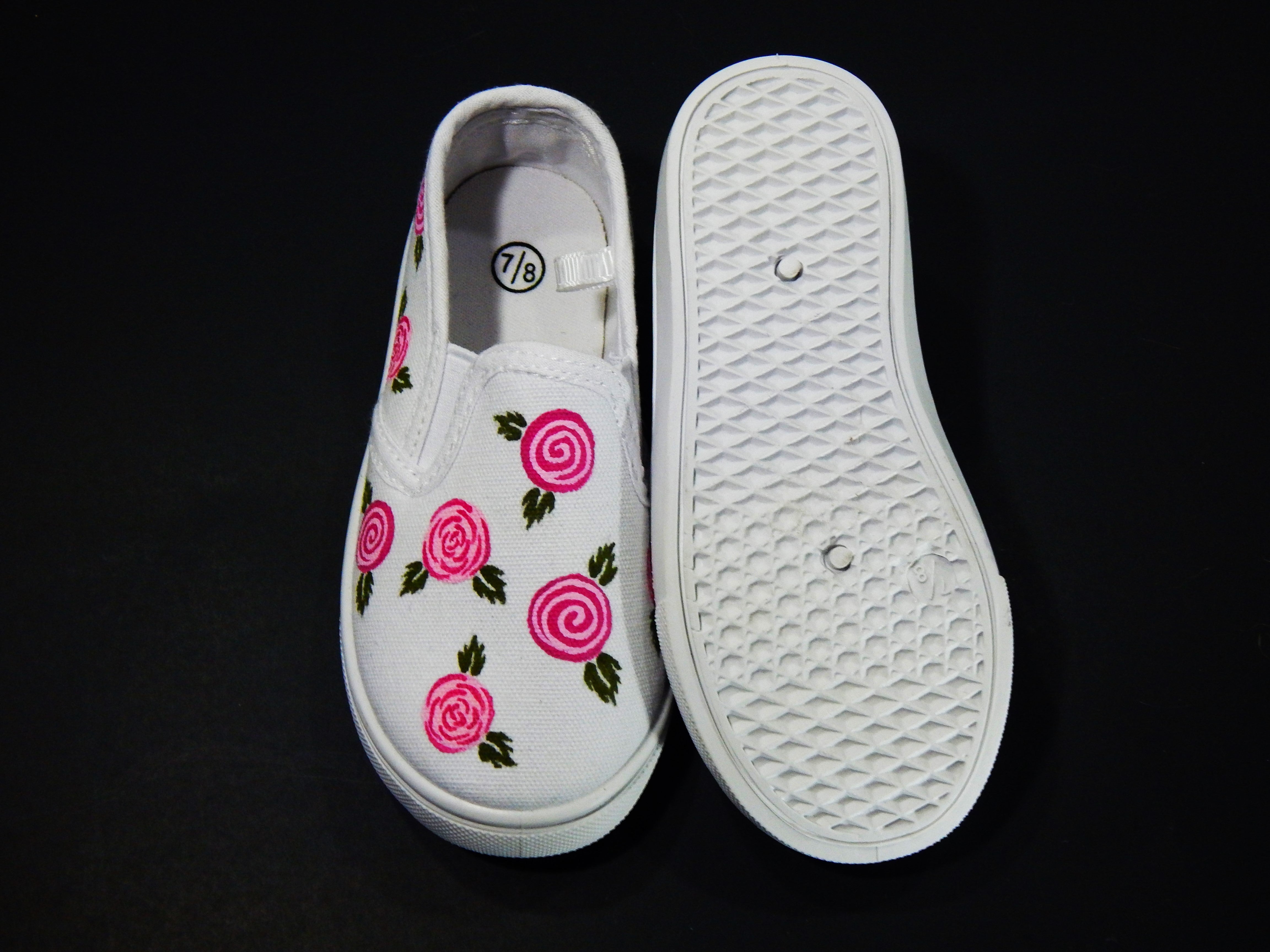 Hand Painted Roses Slip-On Shoes - Other Sizes and store Paintings Available by Special Order.