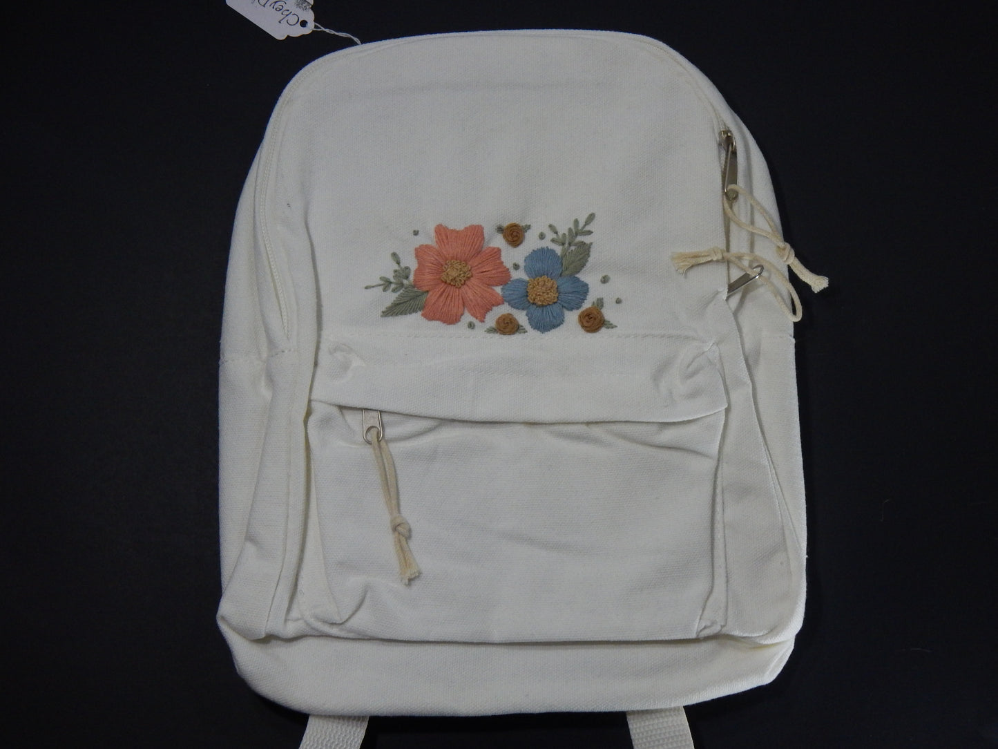 Embroidered Flower Mini Backpack