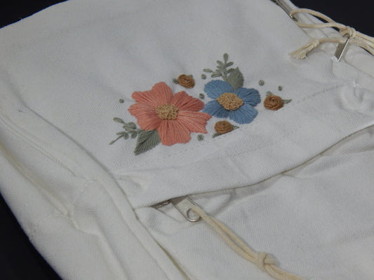 Embroidered Flower Mini Backpack